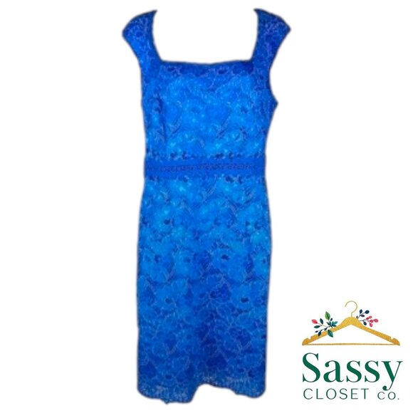 NWT Ann Taylor Beaded Blue Midi Dress – Wedding Guest, Cocktail - Picture 1 of 10